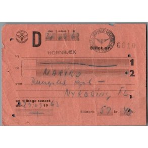 Danske Statsbaner - Hornb�k - Nyk�bing Fl.