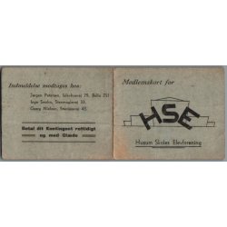 Medlemskort for Husum Skoles Elevforening 1944/45