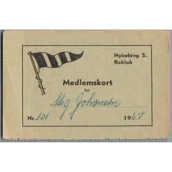Nyk�bing Sj�lland Roklub - Medlemskort 1967