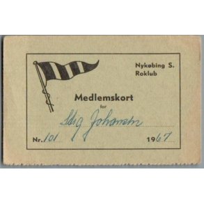 Nyk�bing Sj�lland Roklub - Medlemskort 1967