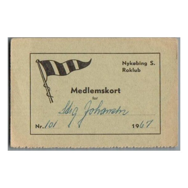 Nyk�bing Sj�lland Roklub - Medlemskort 1967
