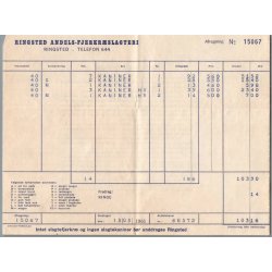 Ringsted Andels Fjerkr�sslagteri - Afregning - 1961