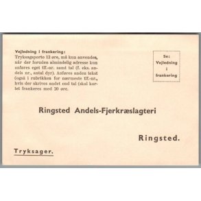 Ringsted Andels-Fjerkr�slagteri - Tryksagskort