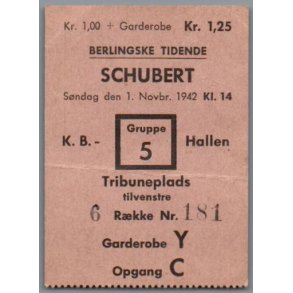 Schubert  K.B. Hallen - Billet