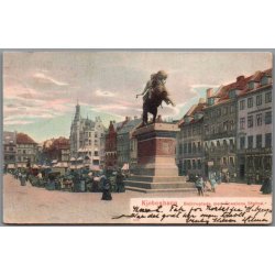Kj�benhavn - H�jbroplads med Absalons Statue - Postkort - Brugt
