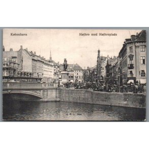 K�benhavn - H�jbro med H�jbroplads - Postkort - Ubrugt - Fold !