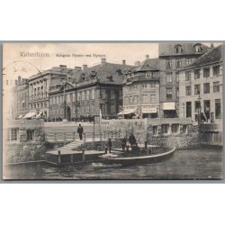 K�benhavn - Kongens Nytorv ved Nyhavn - Postkort - Brugt - Rift !