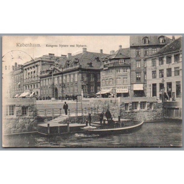 K�benhavn - Kongens Nytorv ved Nyhavn - Postkort - Brugt - Rift !