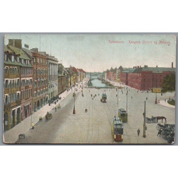 K�benhavn - Kongens Nytorv og Nyhavn - Postkort - Ubrugt - Svagt hj�rne !