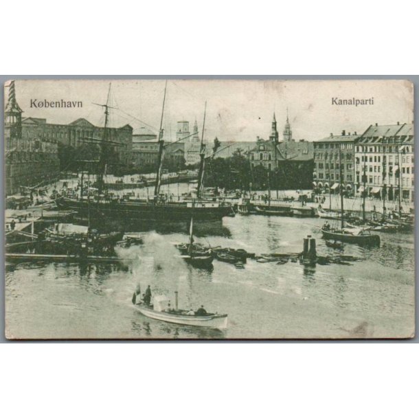 K�benhavn - Kanalparti  - Postkort - Brugt