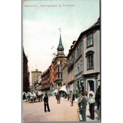 K�benhavn - K�bmangergade med Runde Taarn - Postkort - Brugt - Svagt Hj�rne !
