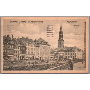 K�benhavn - Gammel Strand og H�jbro Plads - Postkort - Brugt