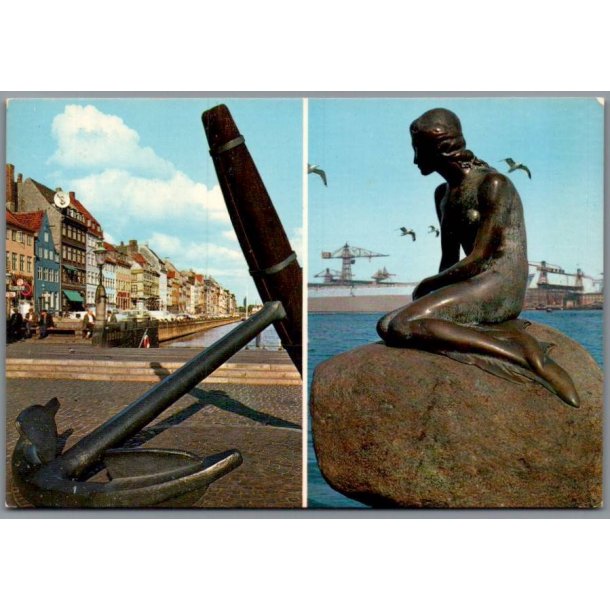 K�benhavn - Nyhavn og den lille Havfrue - Postkort - Ubrugt