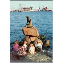 K�benhavn - Langelinie med Den Lille Havfrue -  Postkort - Brugt