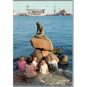 K�benhavn - Langelinie med Den Lille Havfrue -  Postkort - Brugt