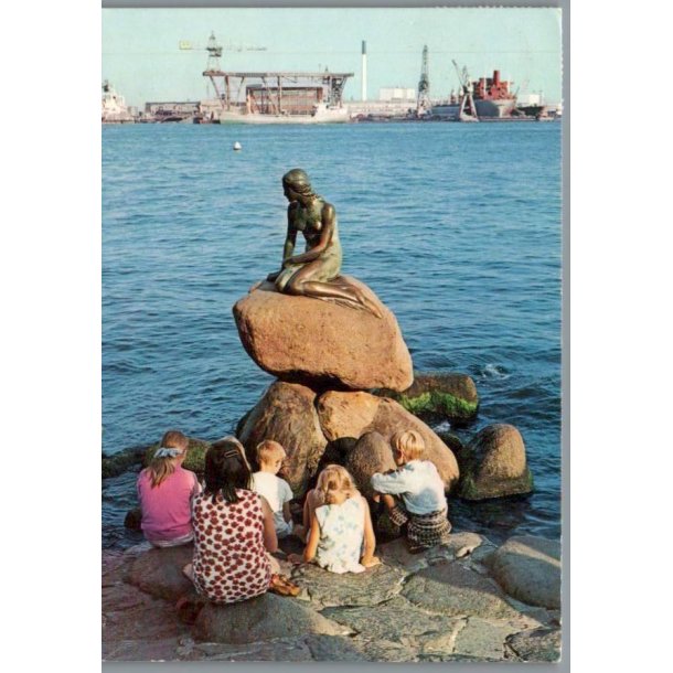 K�benhavn - Langelinie med Den Lille Havfrue -  Postkort - Brugt