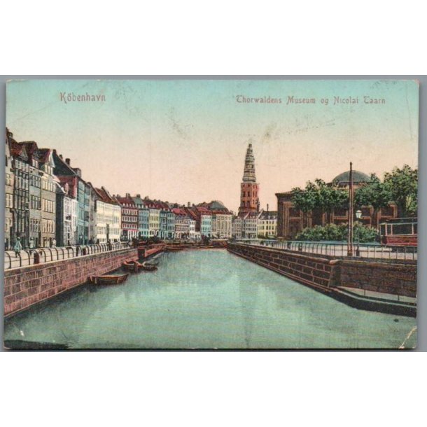 K�benhavn - Thorvaldsens Museum og Nikolai Taarn - Postkort - Ubrugt