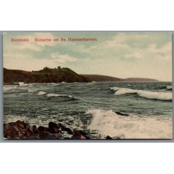 Bornholm - Ruinerne set fra Hammerhavnen - Postkort - Ubrugt - Fold !