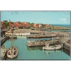 Gudhjem Havn - Postkort - Brugt - Svagt hj�rne !
