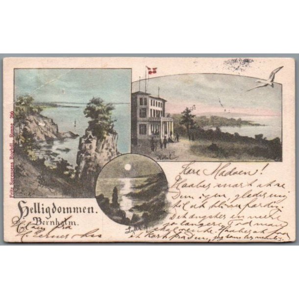 Helligdommen - Bornholm - Postkort - Brugt -Lille kn�k i hj�rne !