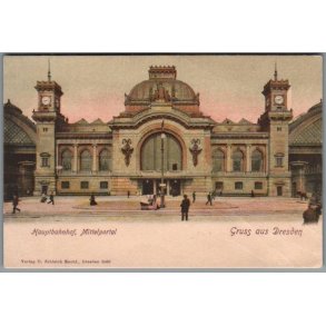 Gruss aus Dresden - Hauptbahnhof - Ubrugt