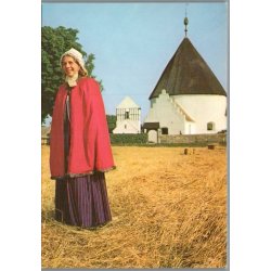 Bornholm - Nationaldragt ved Nykirke - Postkort - Ubrugt
