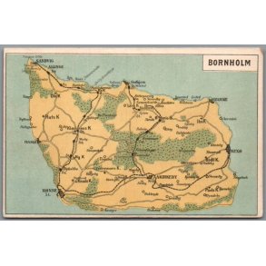 Bornholm - Kort - Postkort - Ubrugt