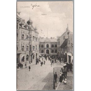 Aalborg - Nytorv - Postkort - Brugt - Papirfold !
