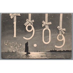 Gl�deligt Nytaar - 1909 - Postkort- Brugt