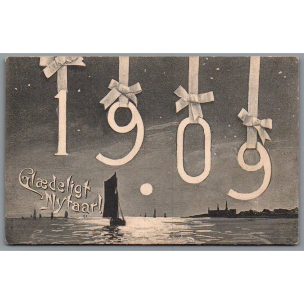 Gl�deligt Nytaar - 1909 - Postkort- Brugt