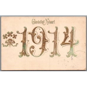 Gl�deligt Nytaar - 1914 - Postkort- Brugt