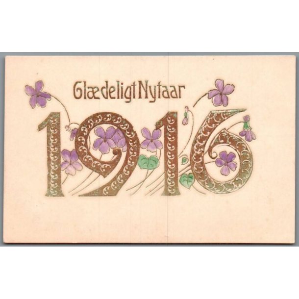 Gl�deligt Nytaar - 1916 - Postkort - Ubrugt