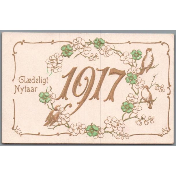 Gl�deligt Nytaar - 1917 - Postkort - Ubrugt