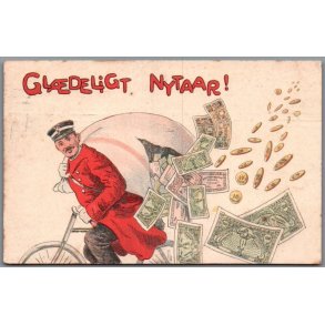 Gl�deligt Nytaar - Posten - Postkort - Brugt