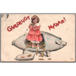 Gl�deligt Nytaar - Penge - Postkort - Brugt