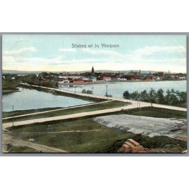 Silkeborg set fra Viborgvejen - Postkort - Brugt