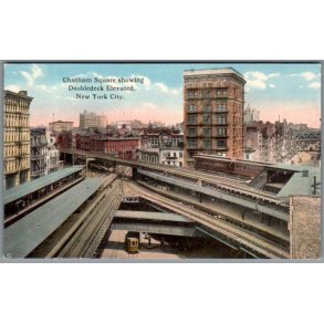 Double Deck Elevated at Chatham Square - New York - Tog - U.SA. - Ubrugt