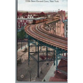 110 th. Street Elevated Curve - New York - Tog - U.SA. - Ubrugt