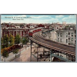 Elevated R.R. Curve at 110 Street  - New York - Tog - U.SA. - Ubrugt