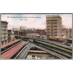 The Double Deck Elevated at Chatham Square - New York - Tog - U.SA. - Ubrugt