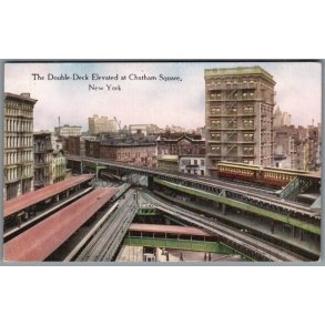 The Double Deck Elevated at Chatham Square - New York - Tog - U.SA. - Ubrugt