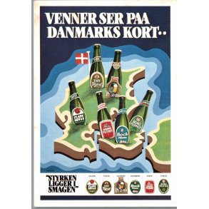 Venner ser p� Danmarks Kort - Silkeborg Pilsner  - Postkort - Ubrugt