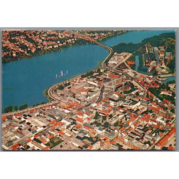 Silkeborg - Luftfoto over Byen - Postkort - Brugt
