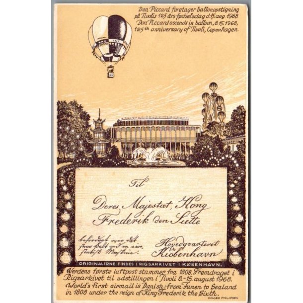 Kbenhavn - Tivoli - Verdens frste Luftpost 125 rs ballonopstigning - u/n - Brugt