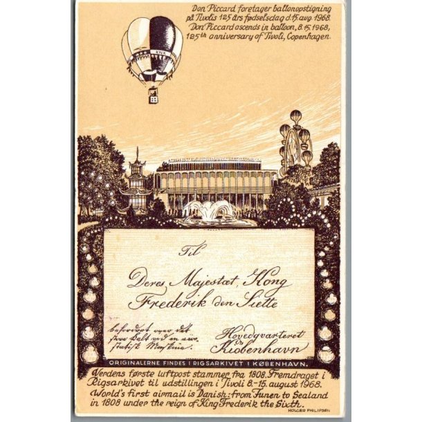 Kbenhavn - Tivoli - Verdens frste Luftpost 125 rs ballonopstigning - u/n - Brugt
