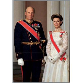 Kong Harald og Dronning Sonja - Posten 1 - 12x17 cm.
