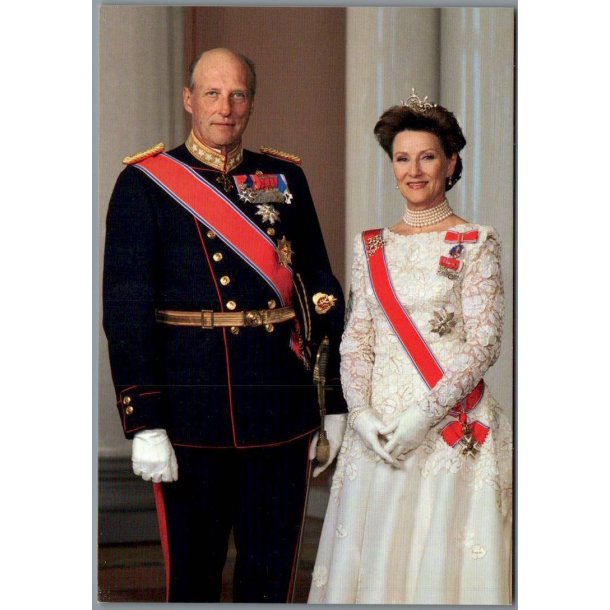 Kong Harald og Dronning Sonja - Posten 1 - 12x17 cm.