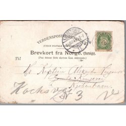 Gammelt Postkort - Norge - Brugt 1900 - Svage hj�rner !