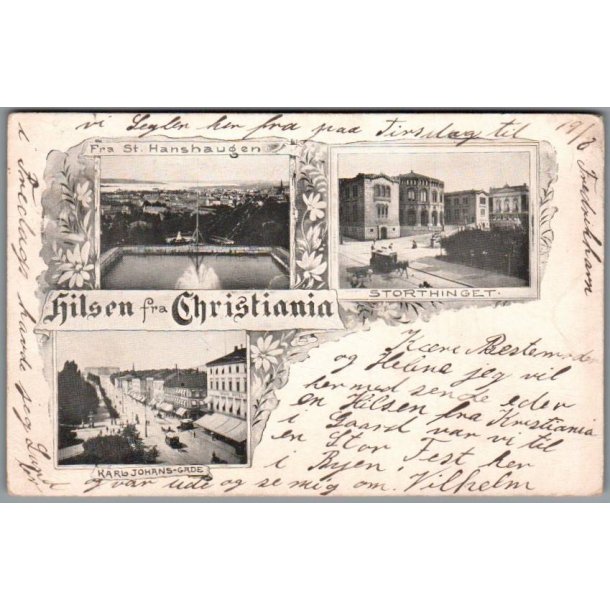 Hilsen fra Christiania - Norge - Brugt - Fold !