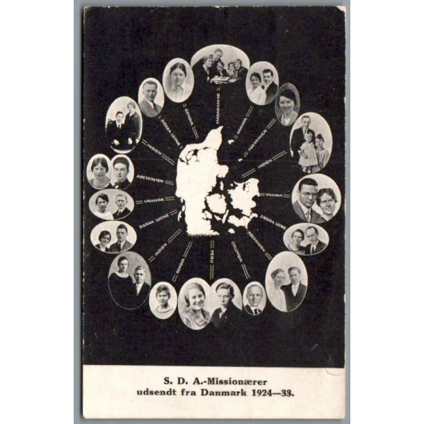 S.D.A. Missionrer udsendt fra Danmark 1924 - 33  - Ubrugt
